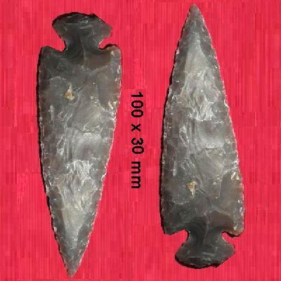 Slx 10030a pointe de fleche sagaie harpon 100x30mm silex prehistorique achat vente