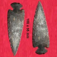 Slx 10035a pointe de fleche sagaie harpon 100x35mm silex prehistorique achat vente