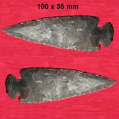 Slx 10035b pointe de fleche sagaie harpon 100x35mm silex prehistorique achat vente