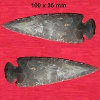 Slx 10035b pointe de fleche sagaie harpon 100x35mm silex prehistorique achat vente