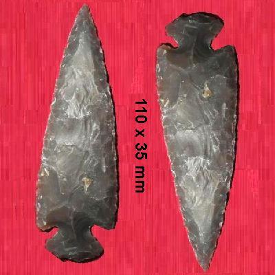 Slx 11035a pointe de fleche sagaie harpon 110x35mm silex prehistorique achat vente