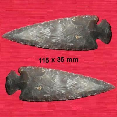 Slx 11535b pointe de fleche sagaie harpon 115x35mm silex prehistorique achat vente