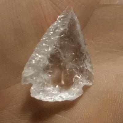 Slx 3018a pointe fleche en cristal de roche 5gr 30x18mm neolitique prehistoire siles taille